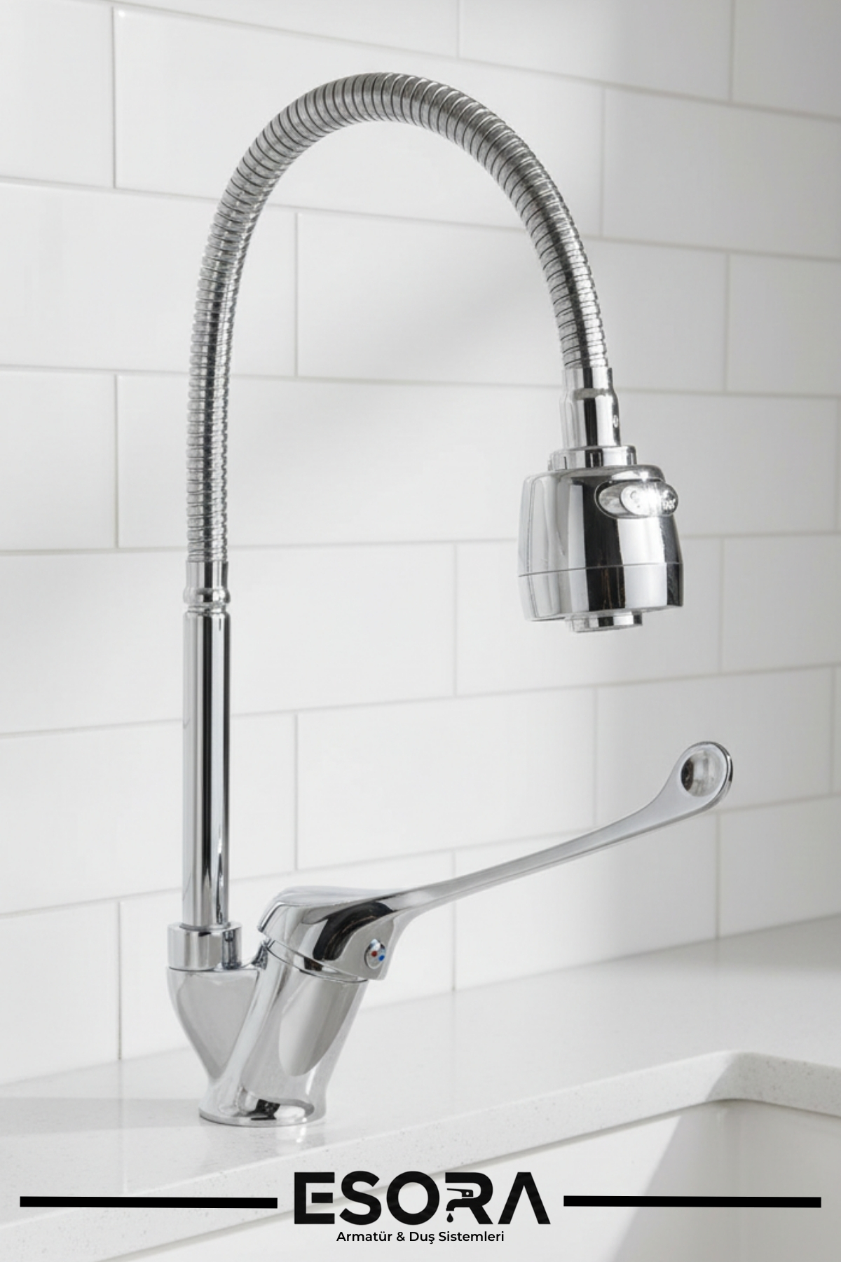 Esnek Borulu Medikal & Engelli Lavabo Bataryası – Akrobatik Doktor Musluğu