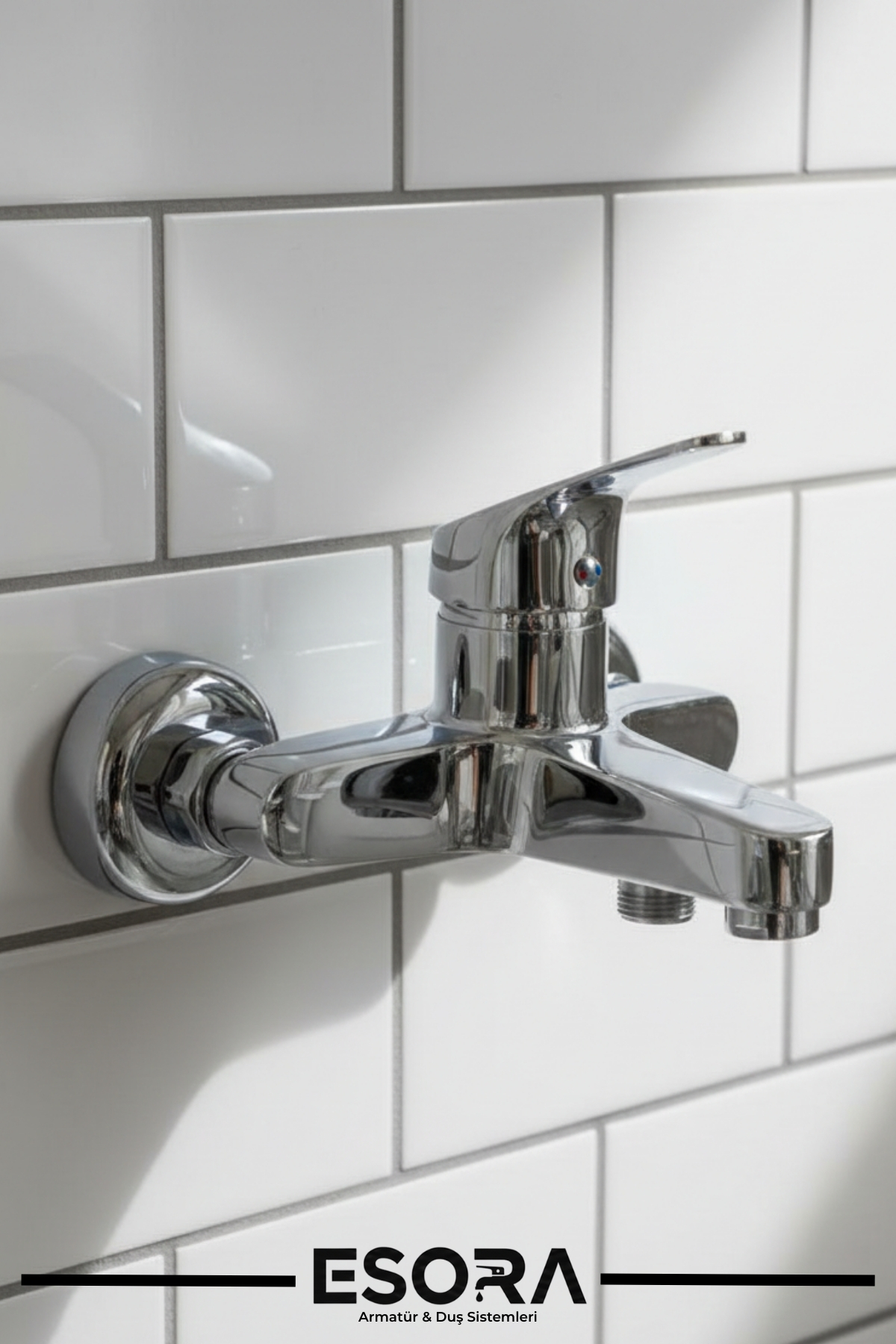 Krom Banyo Duş Bataryası Yerli Üretim – Çift Su Girişli Garantili Banyo Musluğu