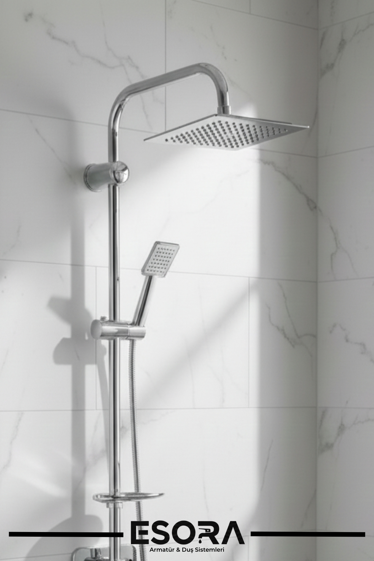 Dubai Krom Robot Duş Seti – Geniş Başlıklı Yağmurlama Tepe Duş Takımı