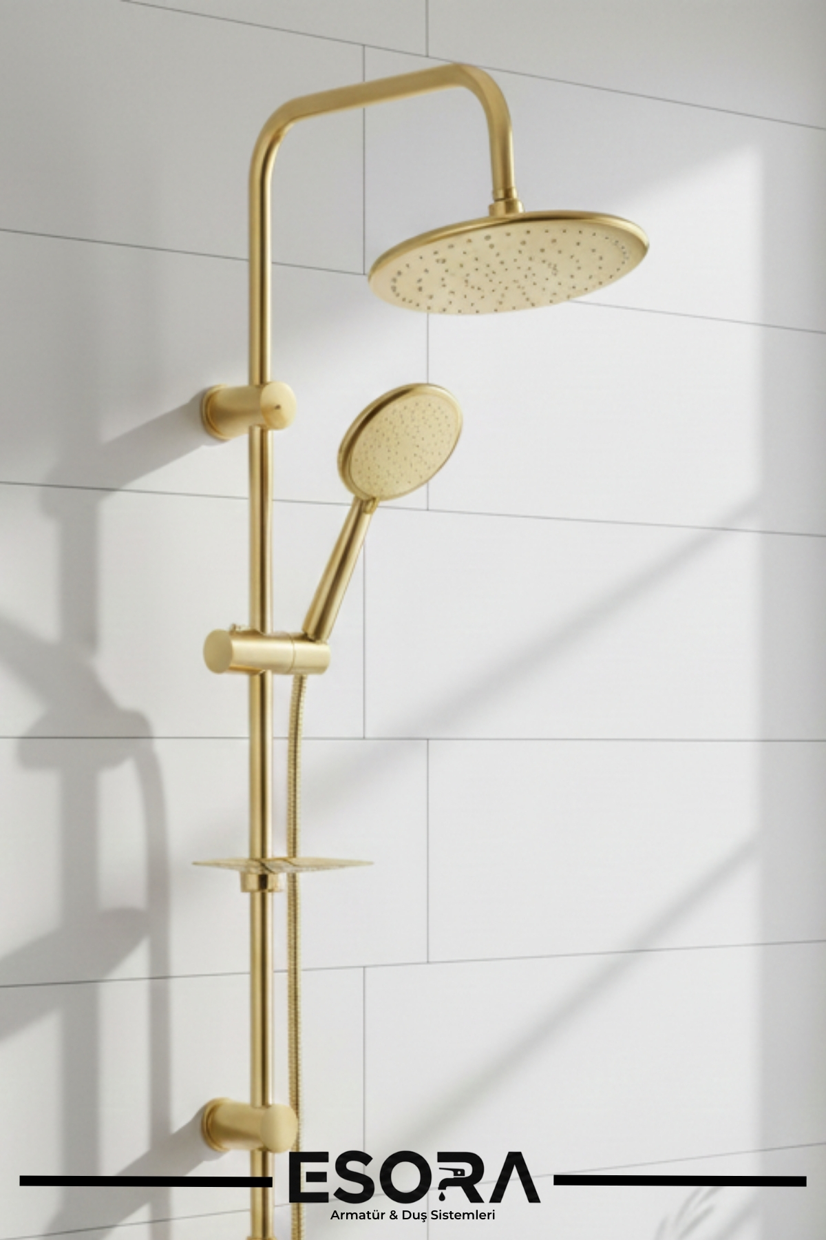 Lüks Gold Yuvarlak Robot Duş Seti – Çok Fonksiyonlu Yağmurlama Tepe Duş Takımı