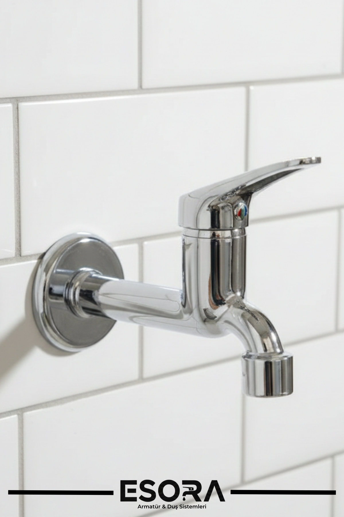 Krom Aç-Kapa WC Lavabo Musluğu – Tek Su Girişli Pratik Lavabo Bataryası